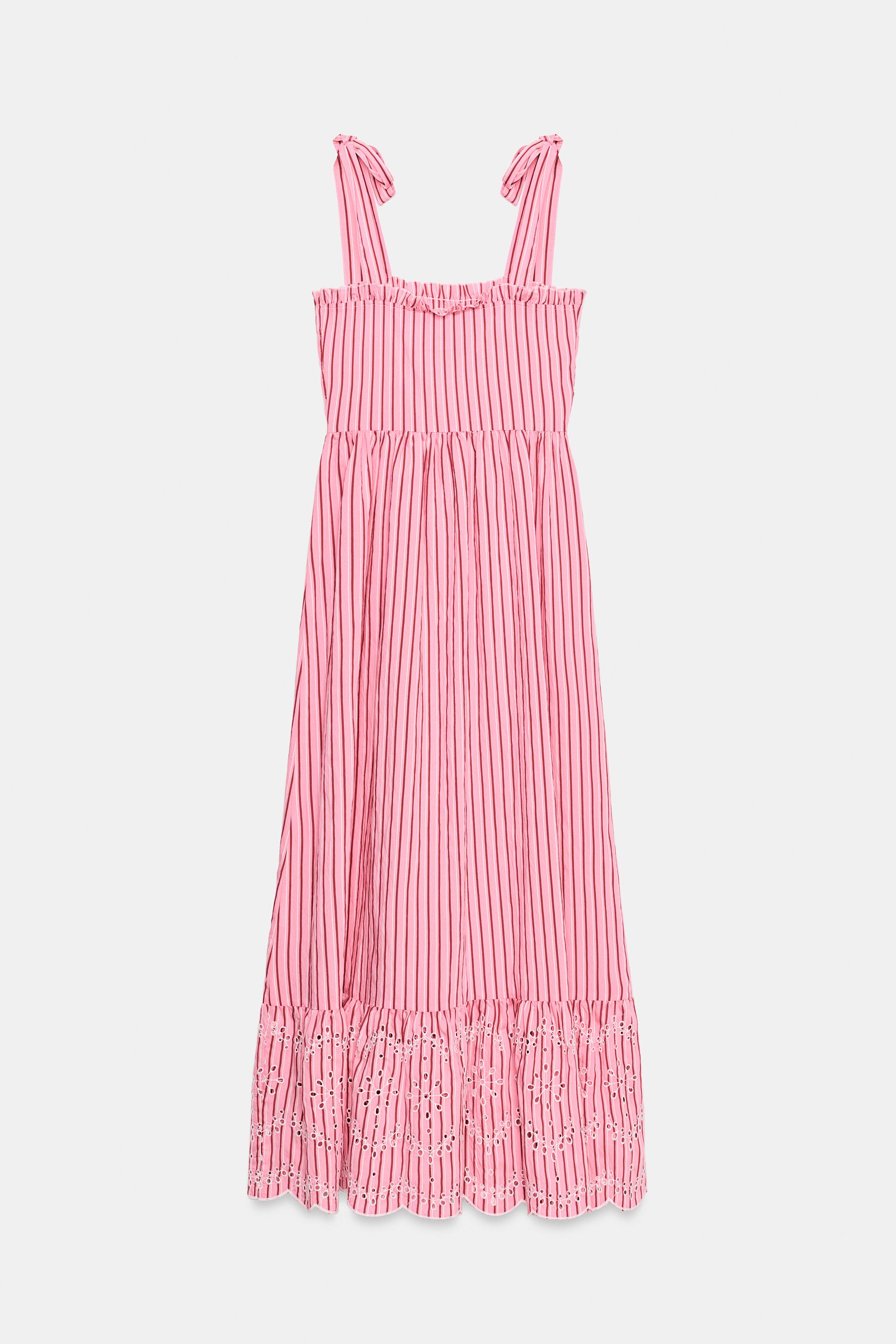 ROBE MIDI RAYURES ET NŒUDS