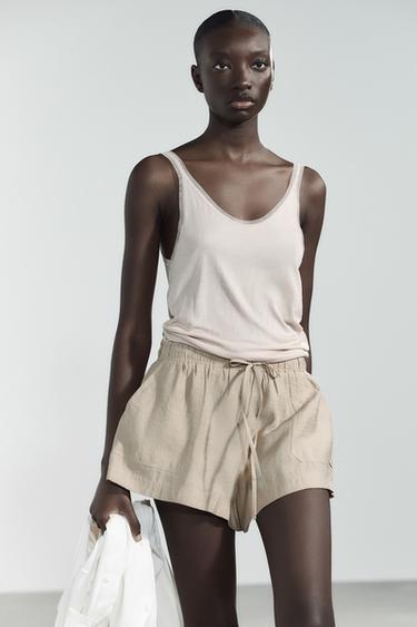 FLOWING SHORTS - Brown / Taupe by Zara