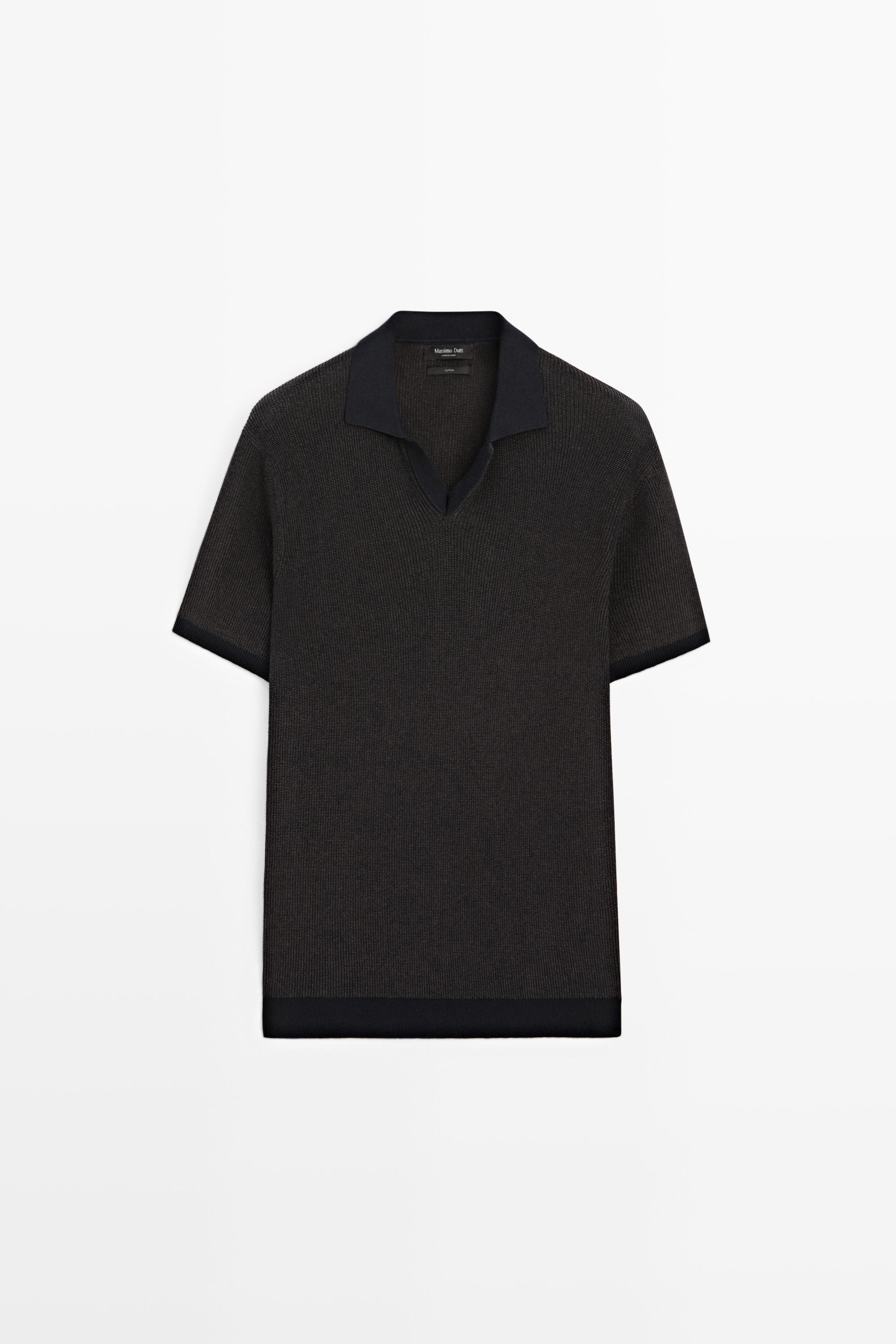 Pull polo en maille 100 % coton