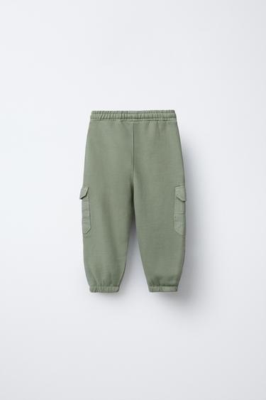 PANTALON DE JOGGING STYLE MILITAIRE - Vert clair de Zara - Image 1
