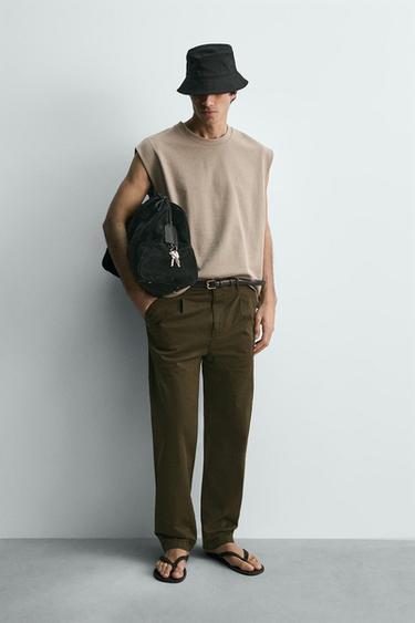 ÁO PHÔNG TANK TOP DÁNG CROPPED - Màu xám nhạt từ Zara - Hình ảnh 0