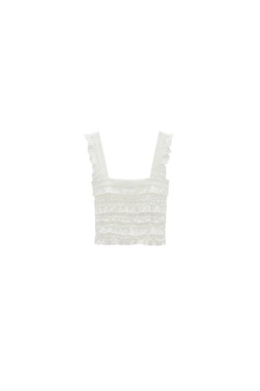 LACE CROP TOP TRF