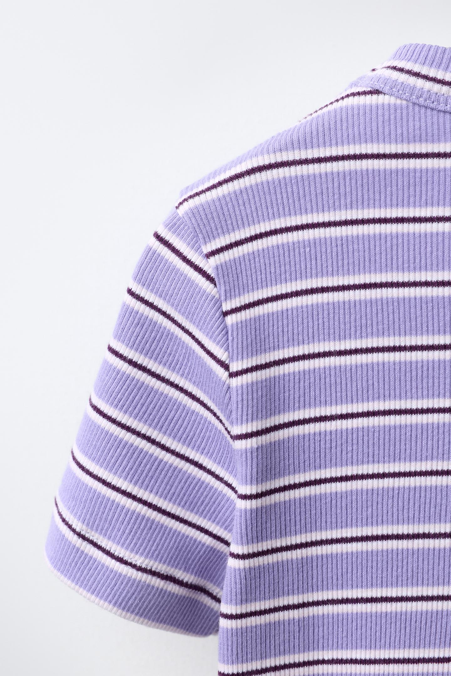 Футболка Zara Fruit OF the Loom™ Striped, цвет: Фиолетовый — фото 4