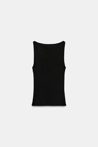 MINIMALIST SLEEVELESS TOP - Black by Zara