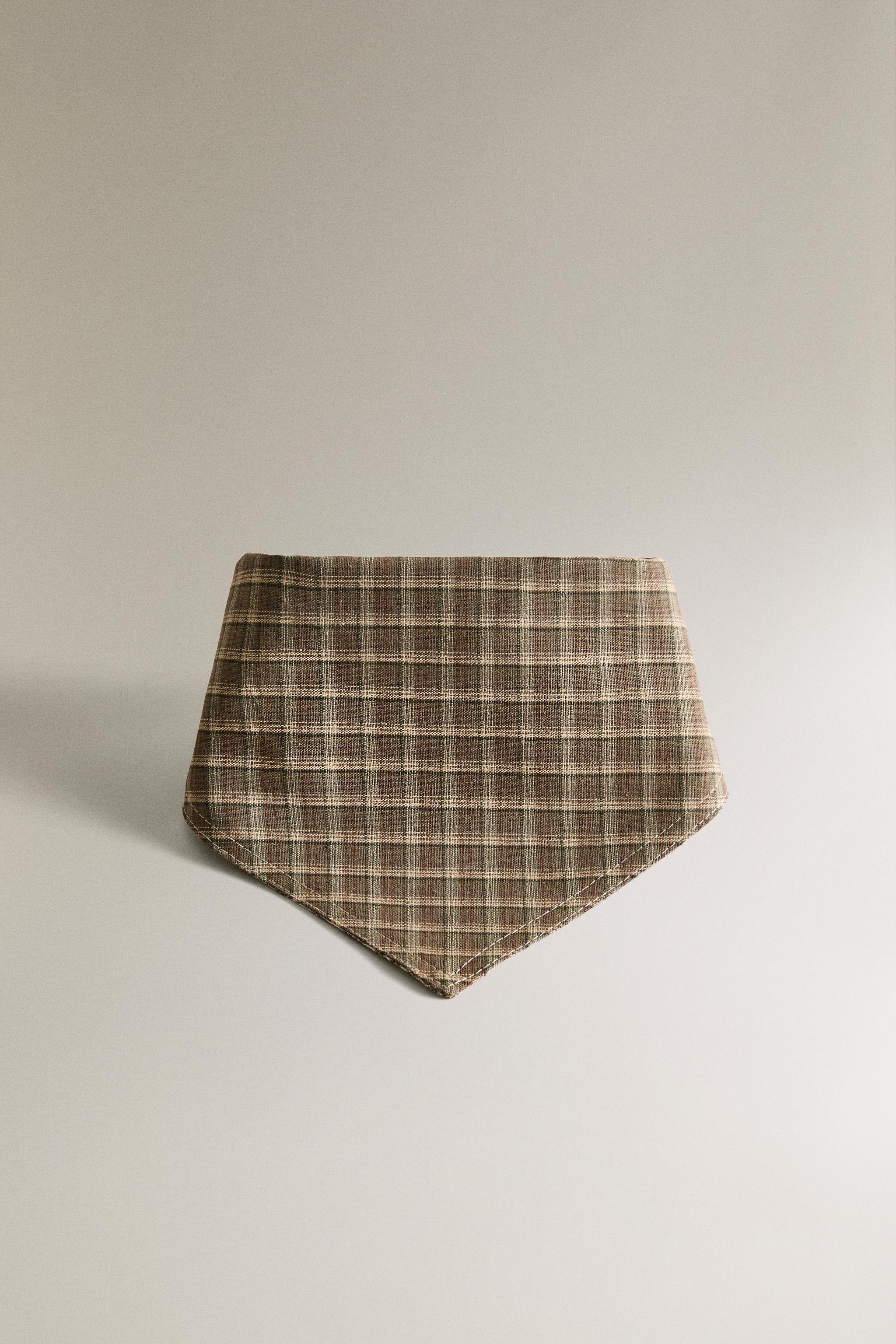 BANDANA COTON LIN CARREAUX ANIMAUX DE COMPAGNIE