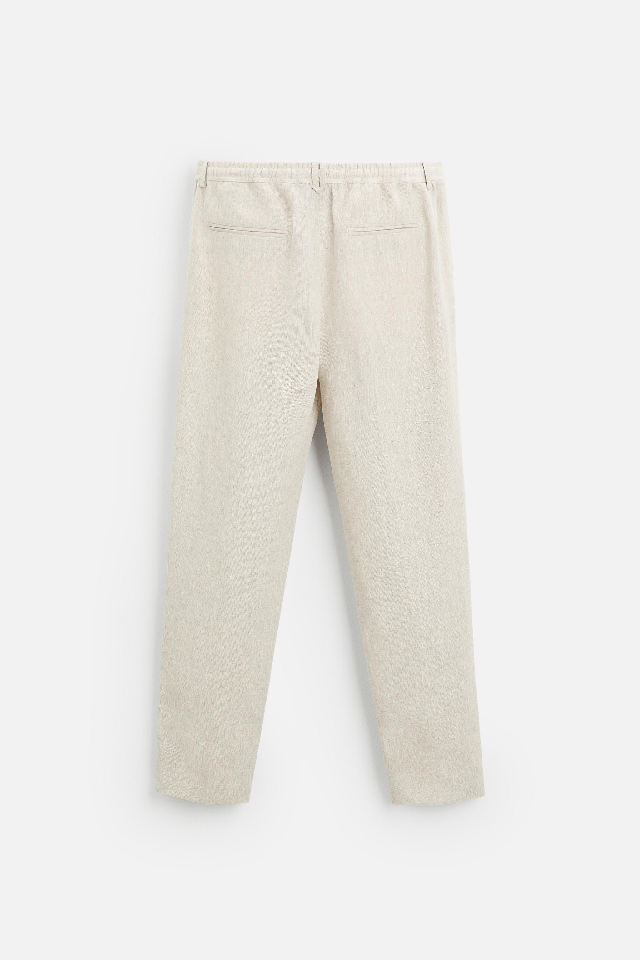 ZARA リネン100% パンツ X FANGLU LIN 2832/113 100% LINEN TROUSERS X FANGLU LIN - Black | ZARA Spain