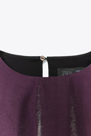 SATIN BALLOON TOP - Aubergine by Zara - Image 6