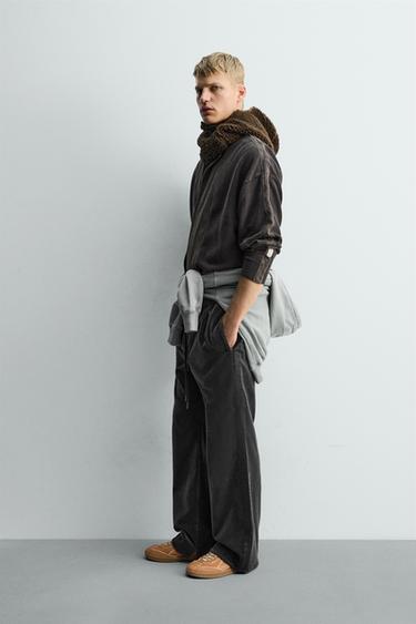 VELVET TROUSERS WITH TAPING X SR_A - Anthracite grey by Zara - Image 3
