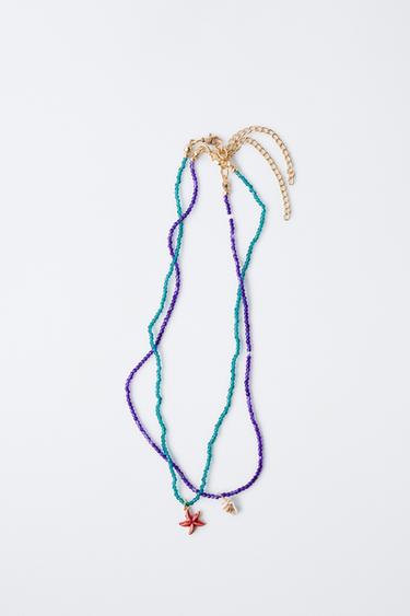 PACK OF TWO SEA BEAD NECKLACES - Blue by Zara