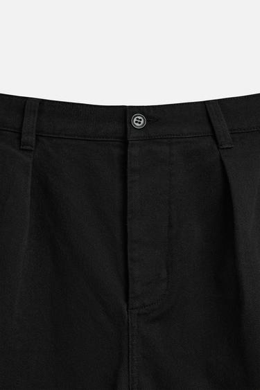 RELAXED FIT BERMUDA SHORTS WITH PLEATS - Black by Zara - Image 7