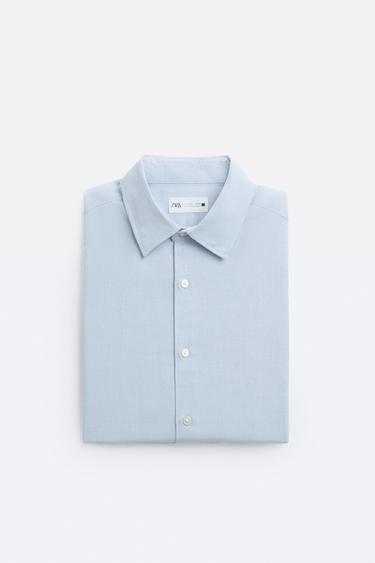 EASY CARE TEXTURED SHIRT - Sky blue by Zara - Image 8