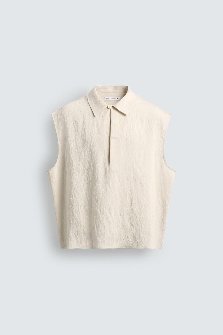 Errand Day Layered — RELAXED FIT SLEEVELESS POLO SHIRT