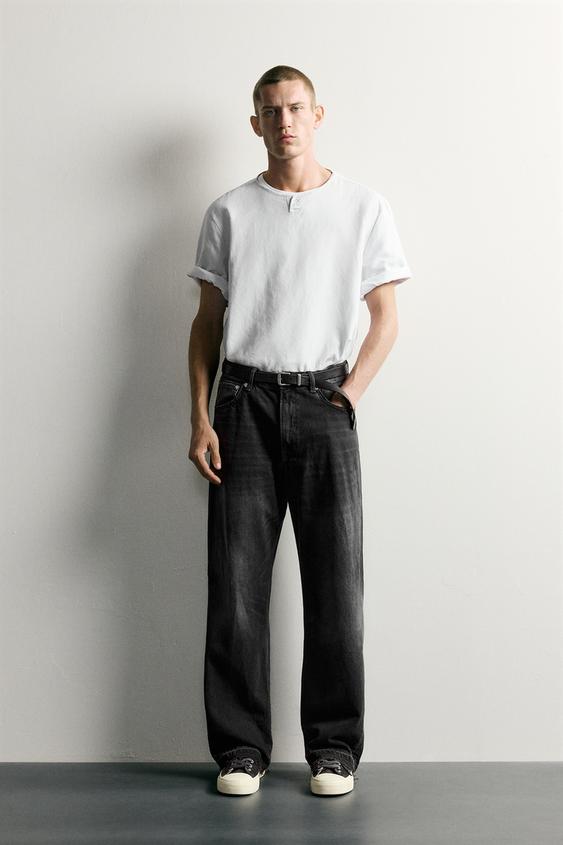 Мужские джинсы Zara Loose-Fit, цвет: Угольный