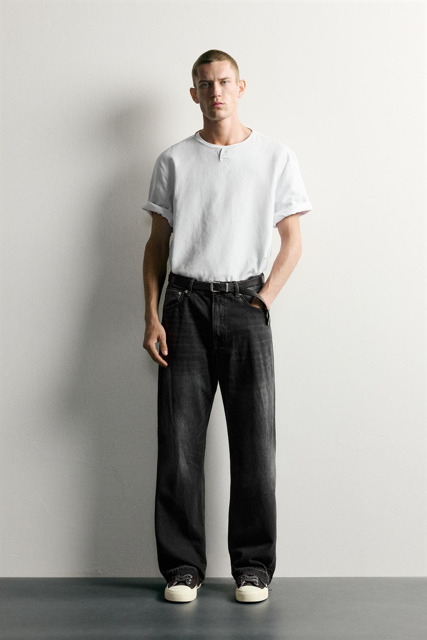 Мужские джинсы Zara Loose-Fit, цвет: Угольный — фото 1