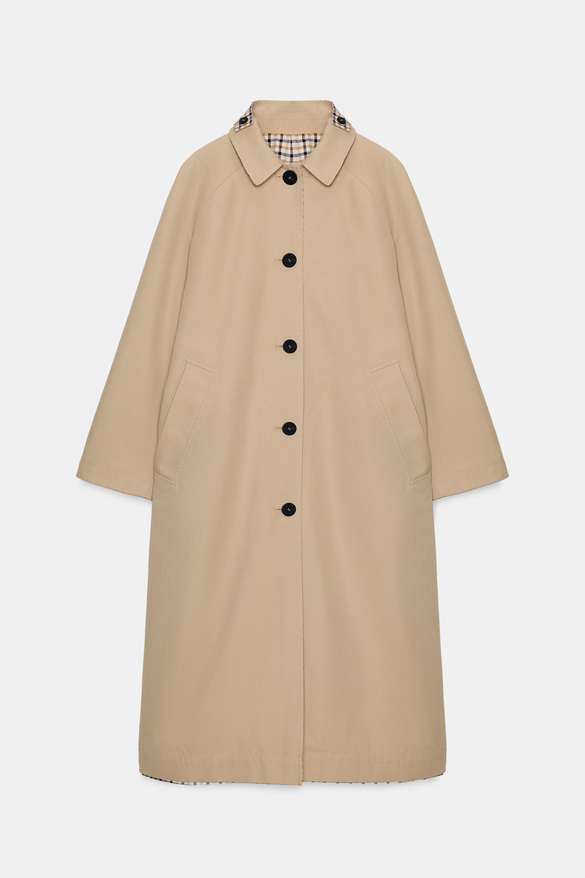 TRENCH XADREZ REVERSÍVEL ZW COLLECTION - Bege-marrom | ZARA Brasil