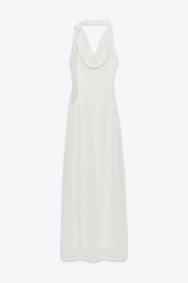 Zara 手工風格圍巾洋裝 - 裸色 - 圖片 0