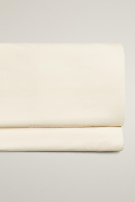 SATEEN FLAT SHEET (1000 THREAD COUNT) - Cream by Zara - Image 0