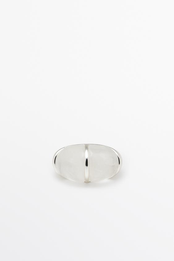 Bague volume arrondie en pierre de quartz - Argent de Zara - Image 0