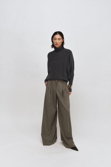 PULL EN MAILLE À MANCHES CHAUVE-SOURIS - Gris chiné de Zara - Image 3