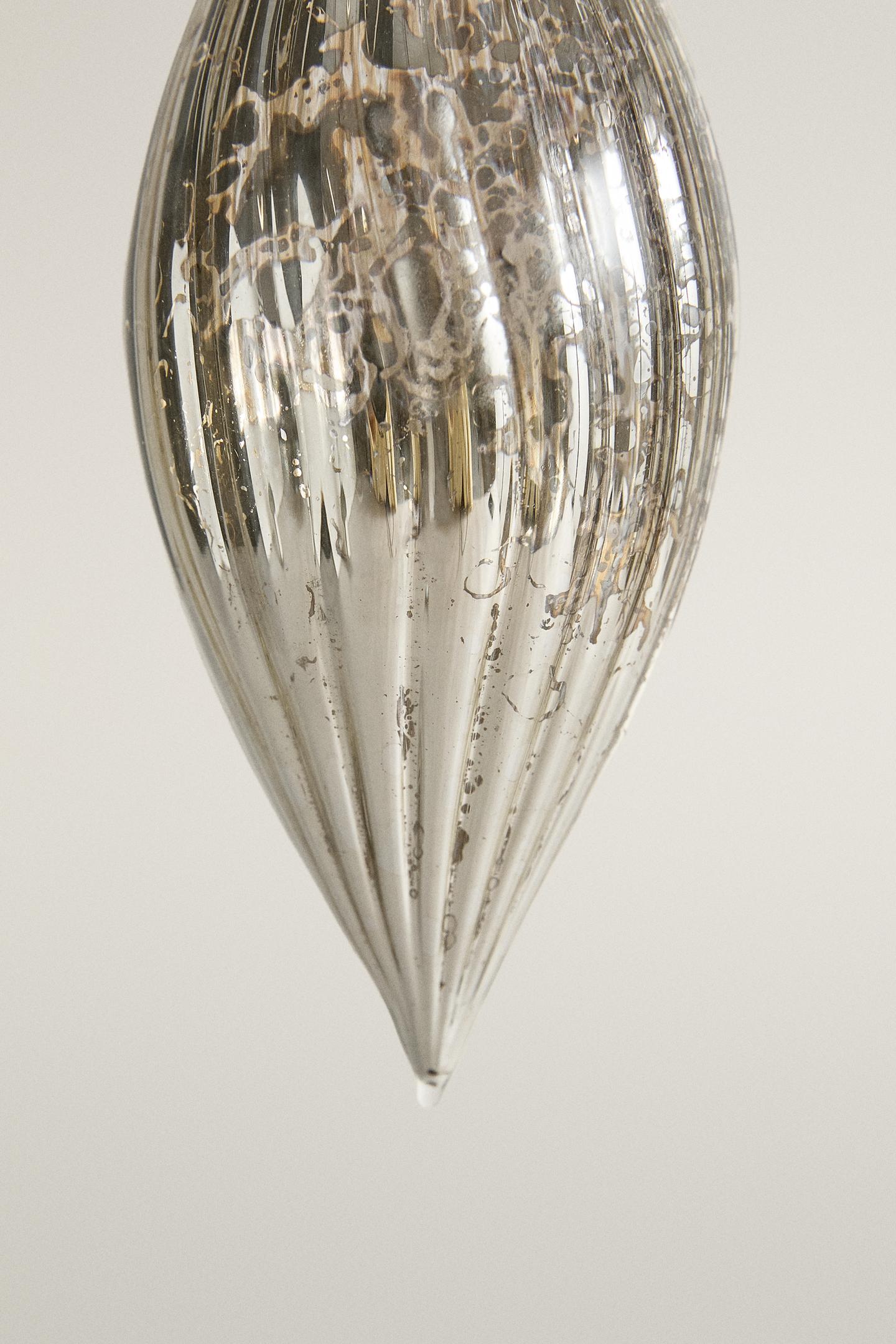Ёлочные украшения Zara Elongated Drop Christmas Tree Ornament, цвет: Серебряный — фото 3