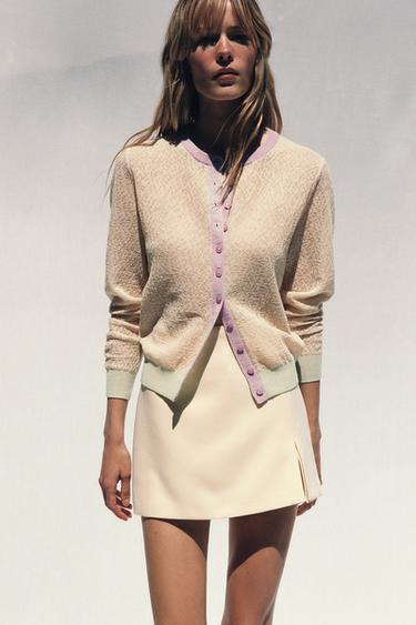 SKORT WITH SLIT AT THE HEM - Light yellow by Zara