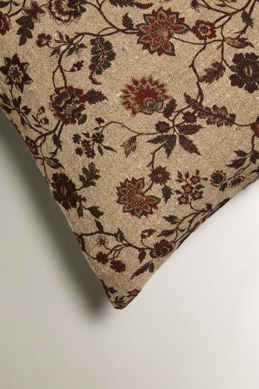 HOUSSE DE COUSSIN FLEURS - Beige clair de Zara - Image 1