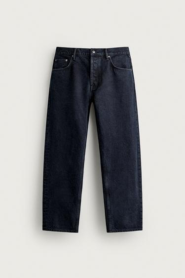 STRAIGHT-LEG JEANS - Dark navy by Zara