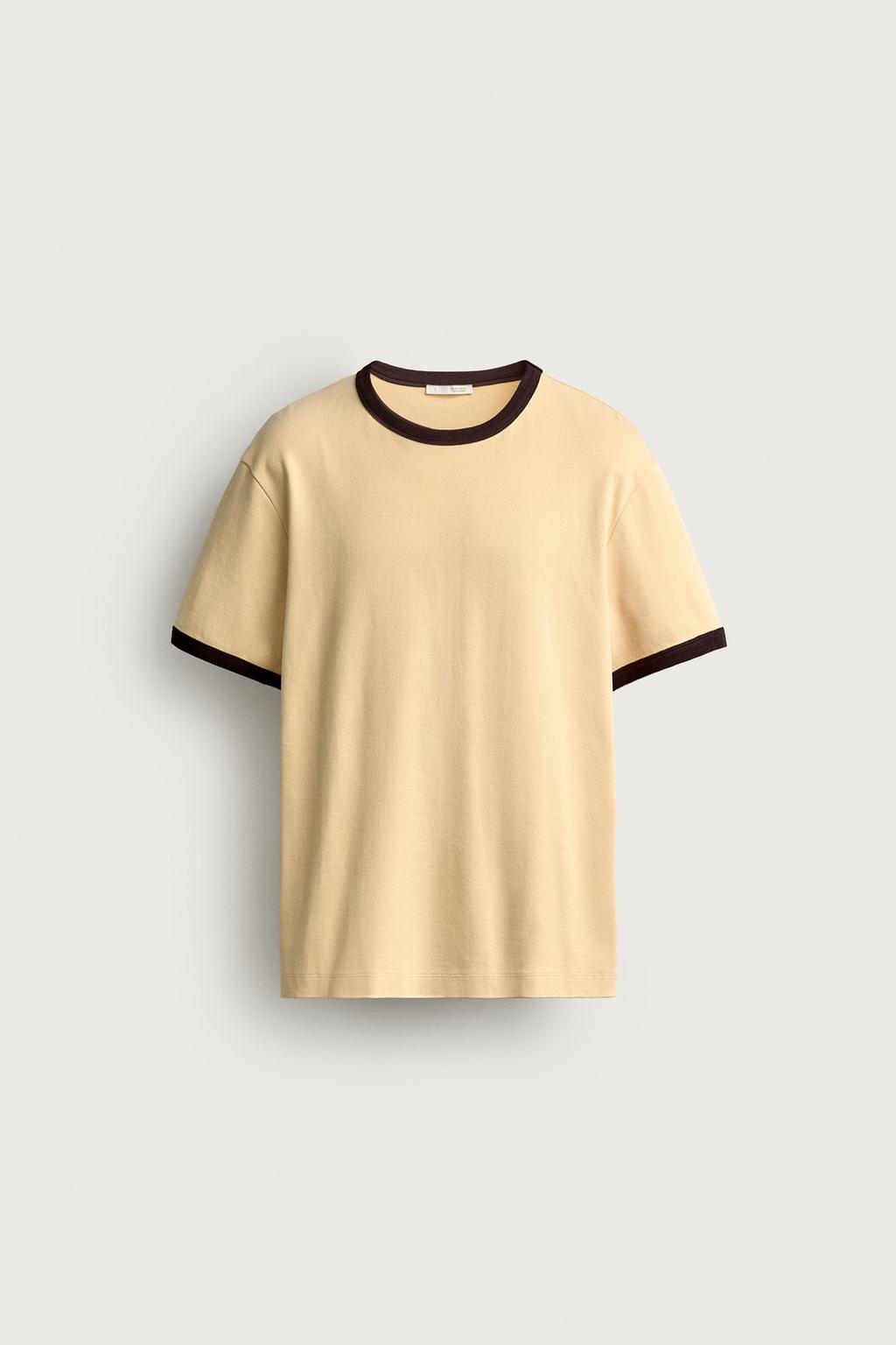 RINGER BASIC CONTRAST RIBBED T-SHIRT