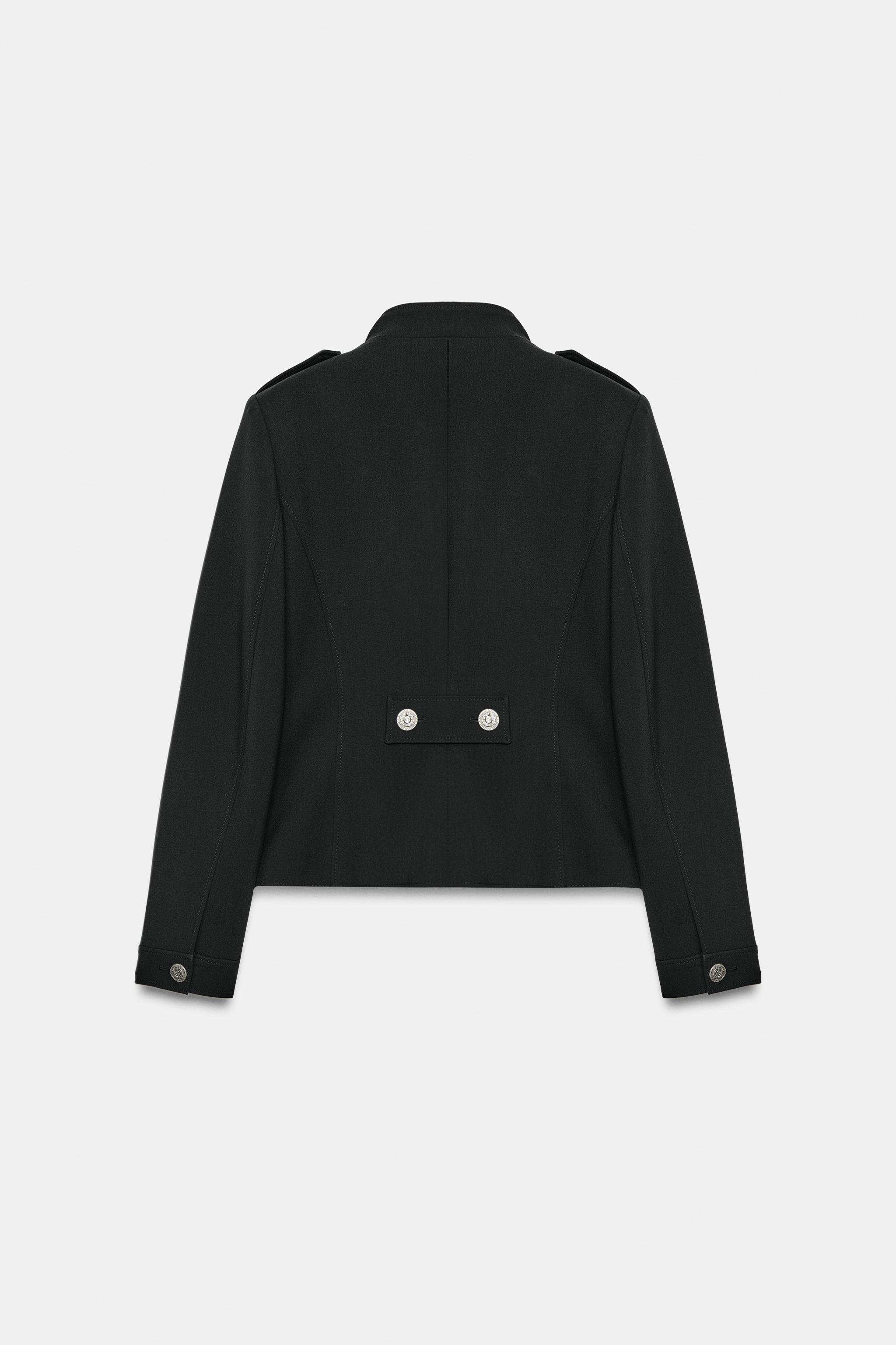 FITTED JACKET WITH SHOULDER PADS AND BUTTONS