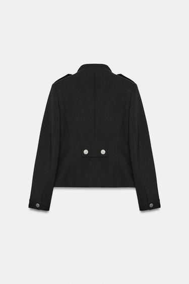 VESTE CINTREE BOUTONS EPAULETTES - Noir de Zara - Image 6