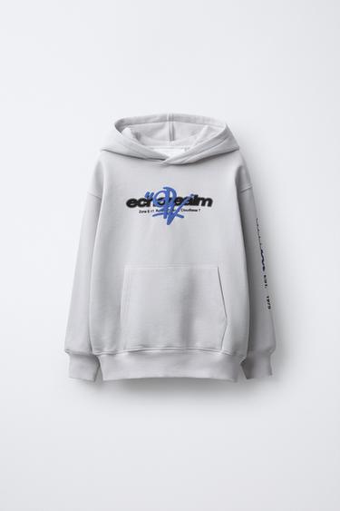 Zara PRINTED HOODIE SWEATSHIRT - Ice - Image 0