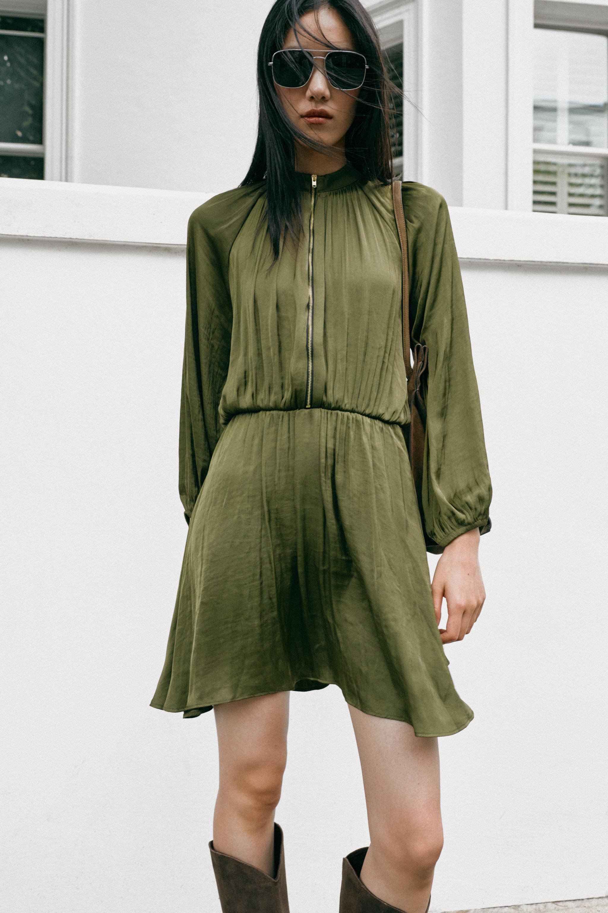 Женские платья Zara ZIP SHORT DRESS — фото 5