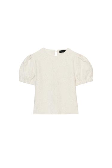 PUFF SLEEVE KNIT TOP - Ecru by Zara
