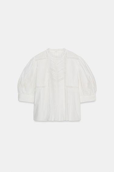 CHEMISE BRODERIES ZW COLLECTION - Écru de Zara
