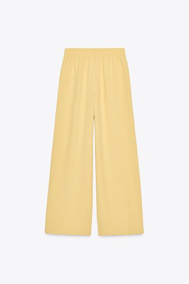 PANTALON FLUIDE LARGE - Jaune de Zara - Image 4