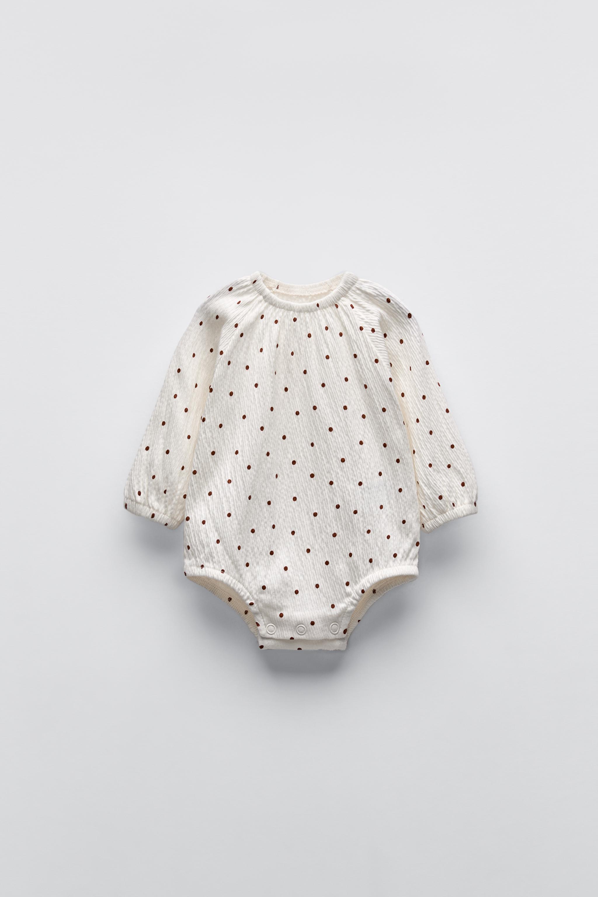 DOTTED TEXTURED BODYSUIT Light ecru ZARA United Kingdom