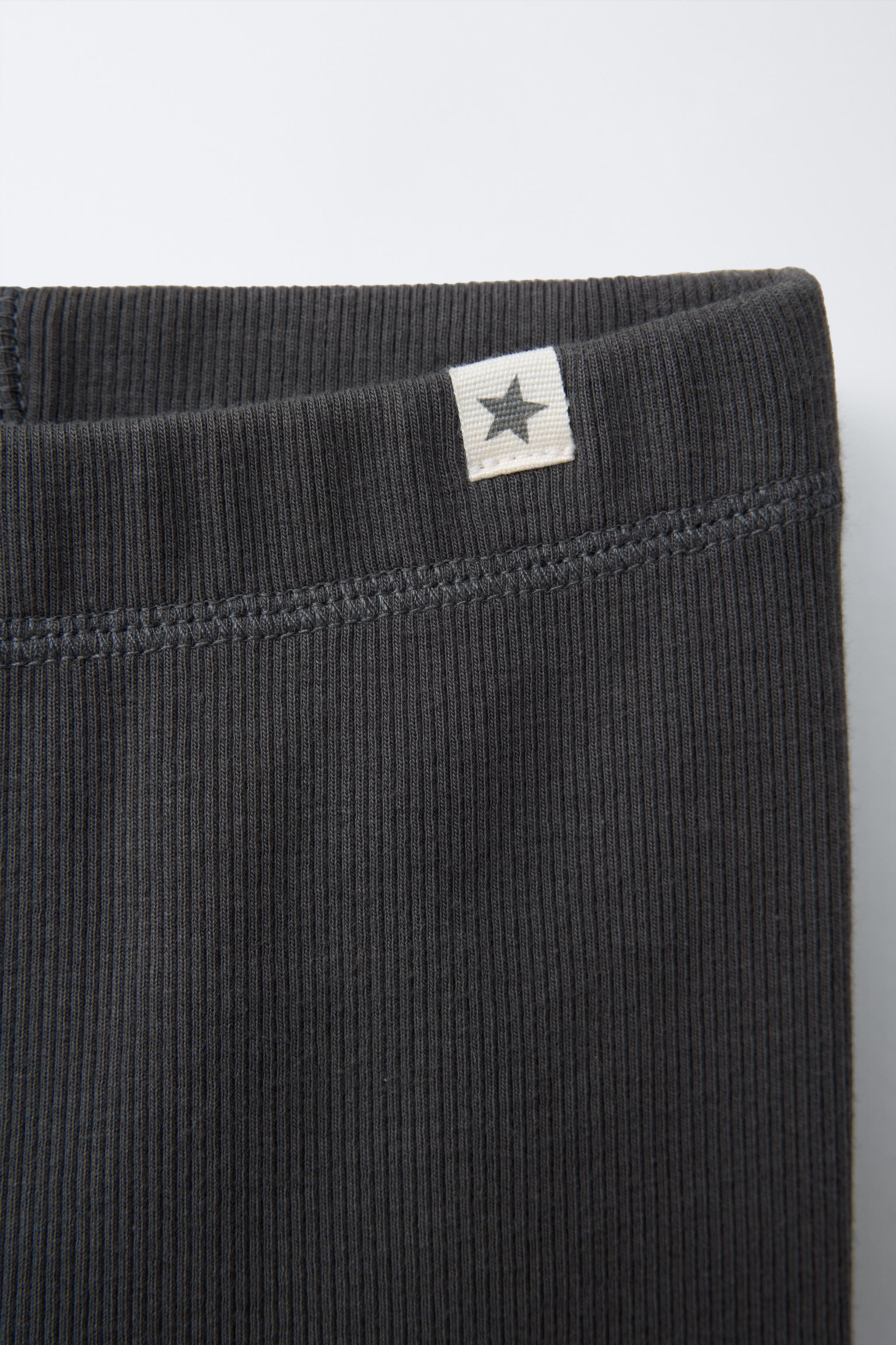 RIBBED CUFFED LEGGINGS WITH LABEL - Light mink | ZARA United