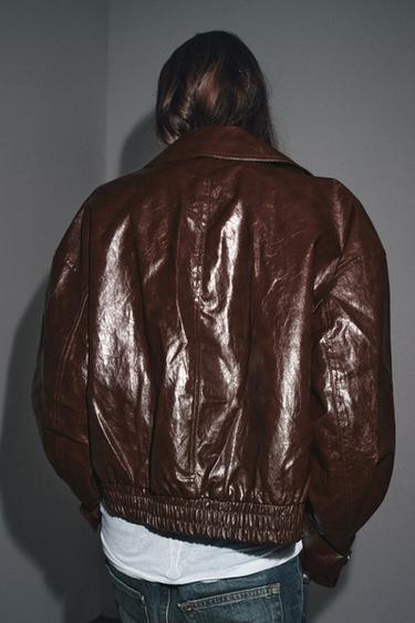 VESTE BRILLANTE ZW COLLECTION - Marron foncé de Zara - Image 7