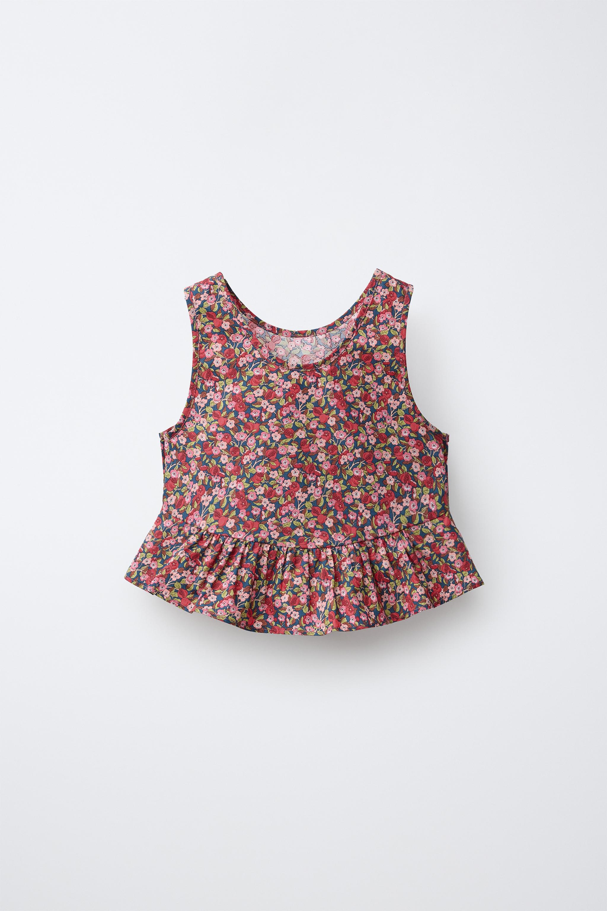 FLORAL PRINT LIBERTY FABRIC TOP — Pink