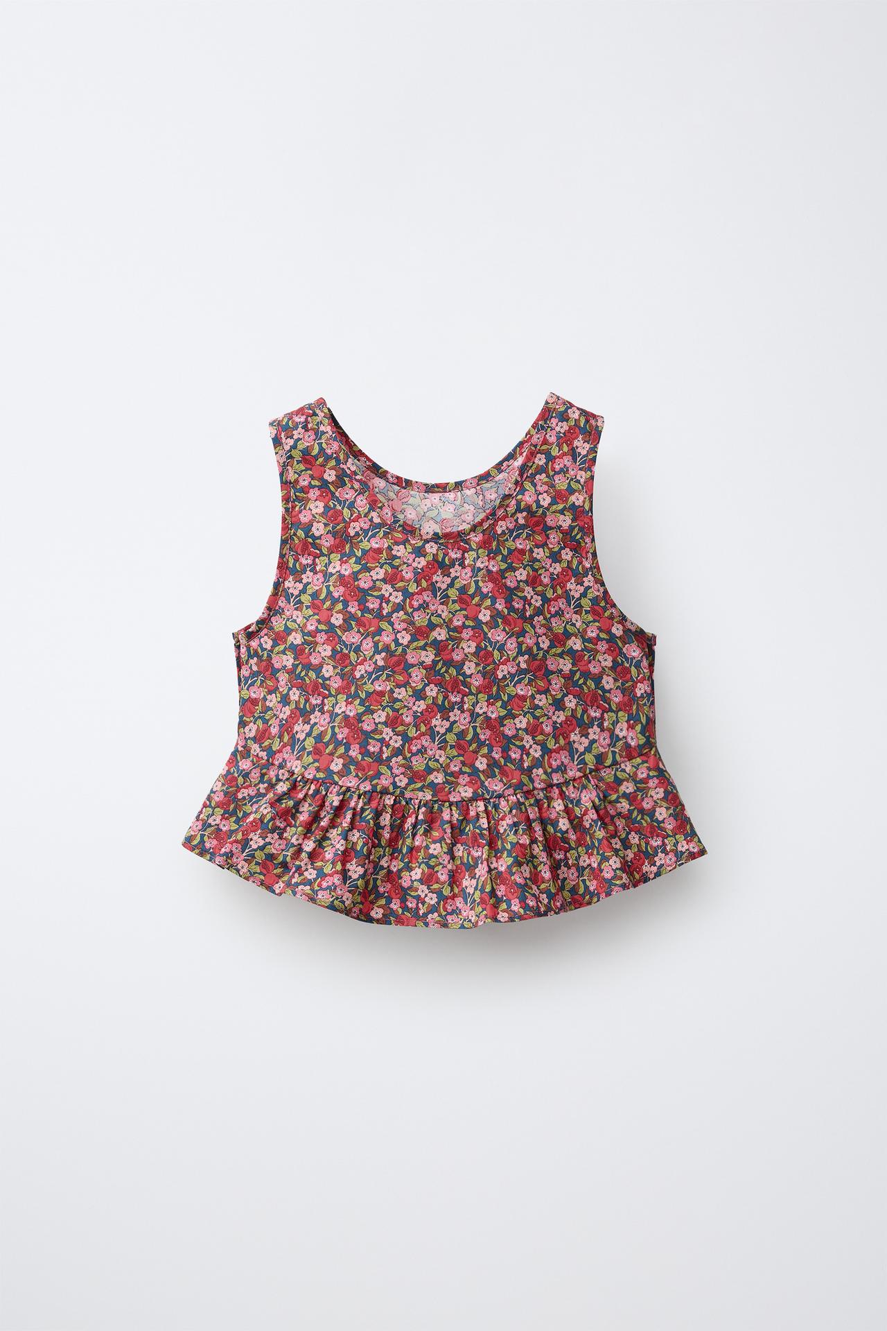 FLORAL PRINT LIBERTY FABRIC TOP — Pink