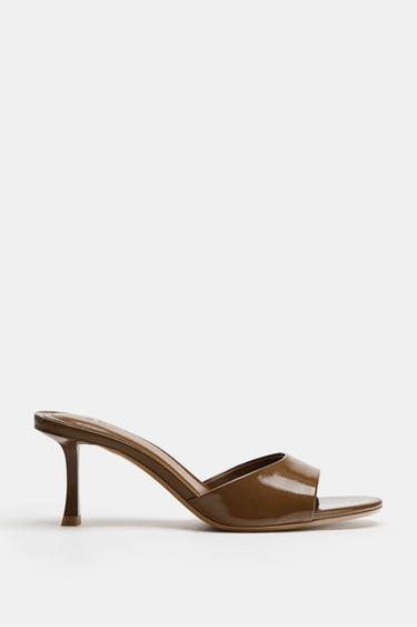 HIGH-HEEL SLINGBACK MULE SANDALS - Brown by Zara