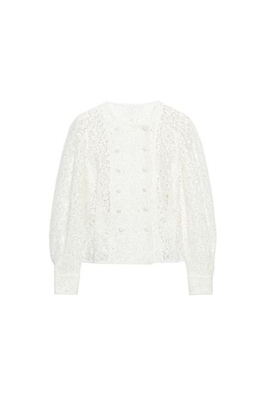 LACE WRAP JACKET - White by Zara