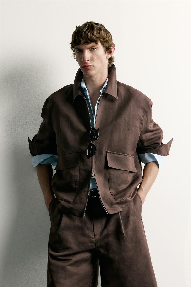 Sobrecamisa relaxed fit lino algodon