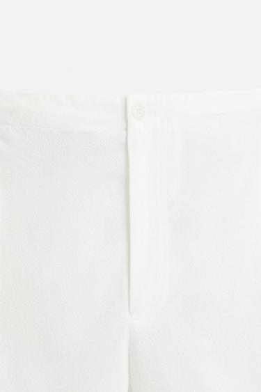 BOUCLÉ TEXTURED BERMUDA SHORTS - White by Zara - Image 7