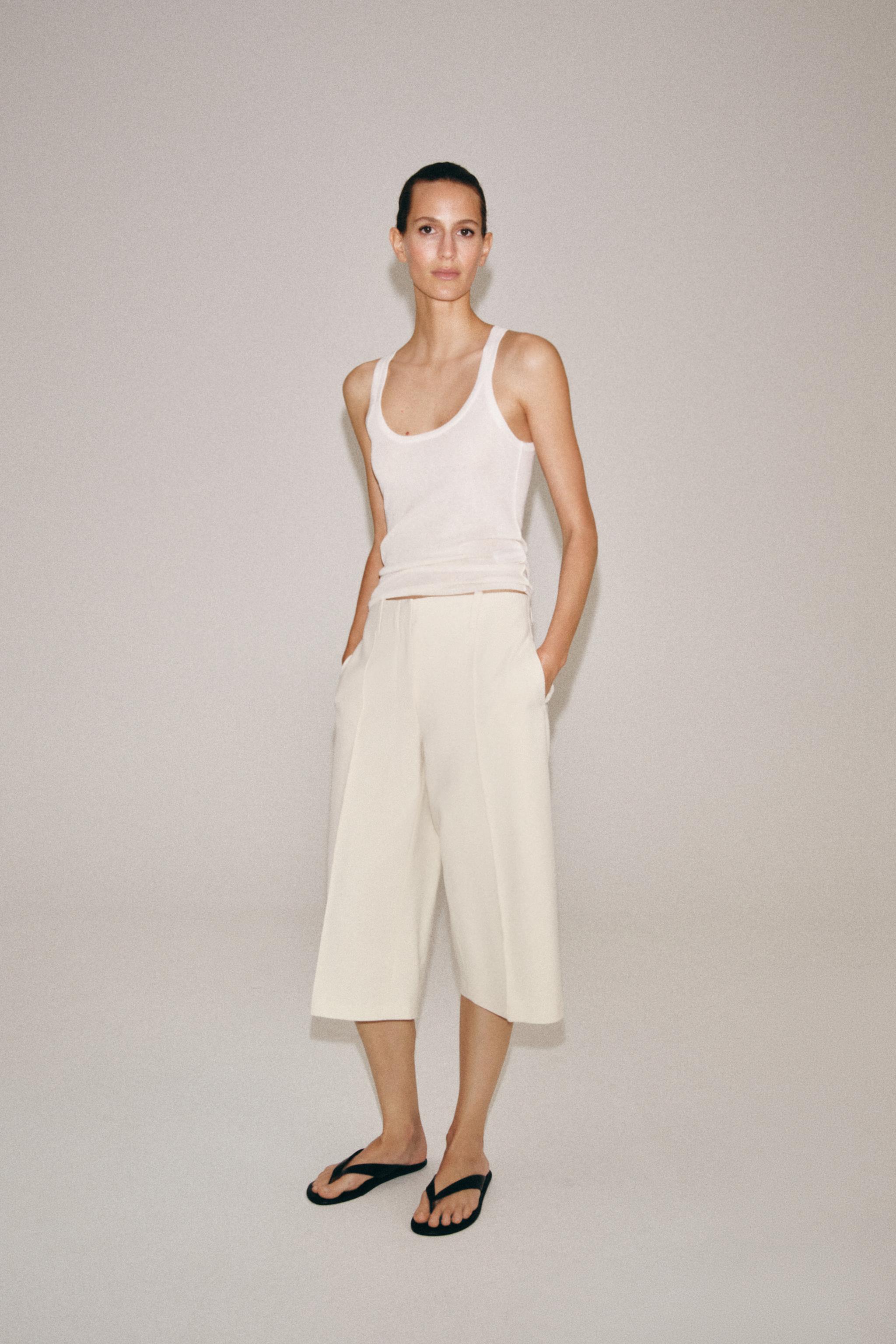 Женские шорты Zara ZW COLLECTION STRAIGHT DARTED BERMUDA SHORTS