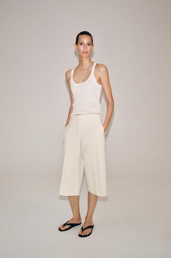 برمودا مستقيم بثنيات ZW COLLECTION - بيج الخاص بـ Zara - صورة 0