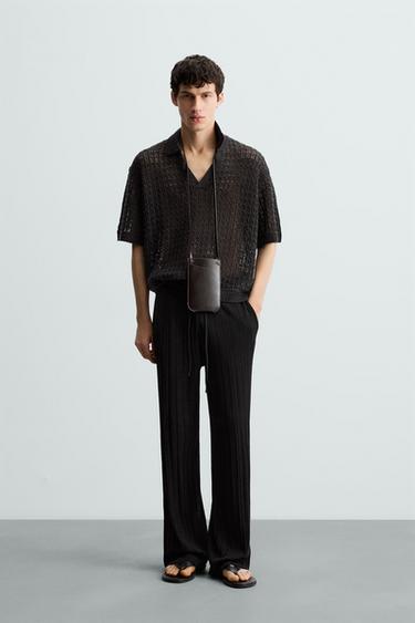TEXTURED KNIT TROUSERS - Black by Zara - Image 0
