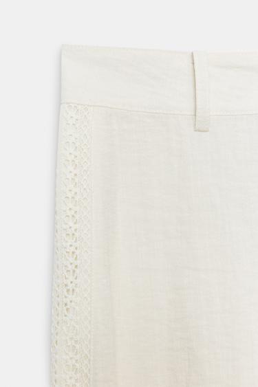 PANTALON À ENTRE-DEUX LATÉRAUX - Écru de Zara - Image 7
