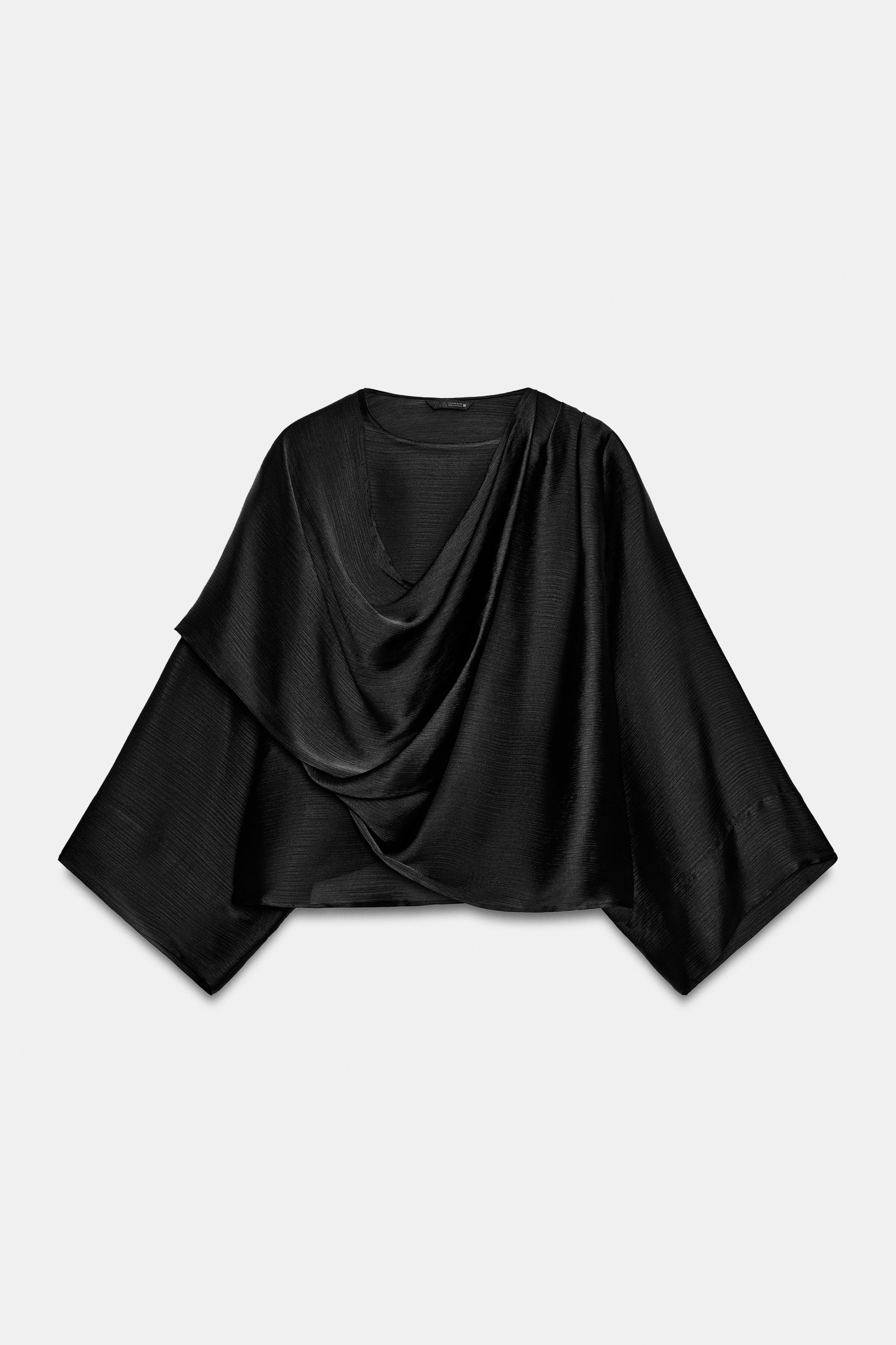 ASYMMETRIC DRAPED TOP - Black | ZARA Australia