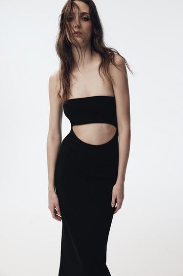 CUT OUT MIDI DRESS - Black by Zara
